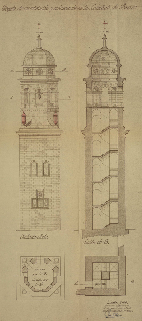 Catedral de Baeza. Torre - Catedral de Baeza. Torre. Plano. IPCE 1955