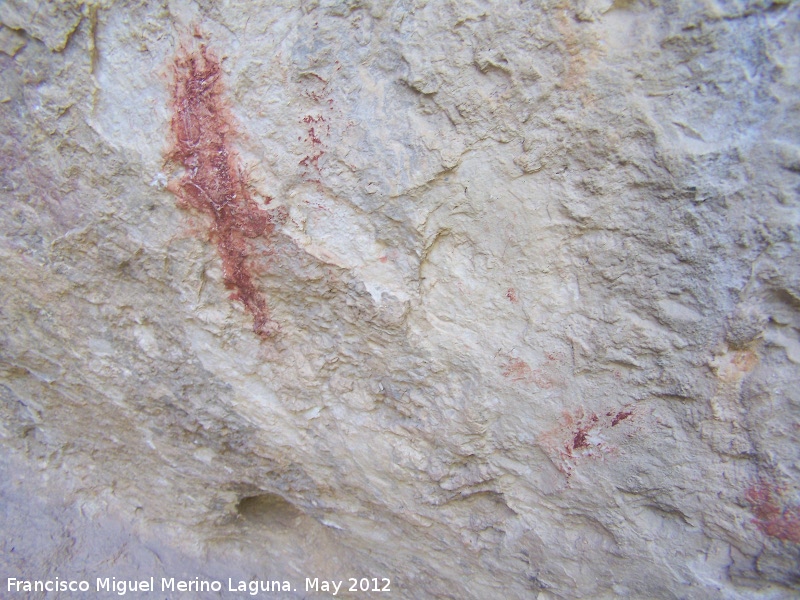 Pinturas rupestres de la Caada de la Corcuela - Pinturas rupestres de la Caada de la Corcuela. Manchas de la parte baja