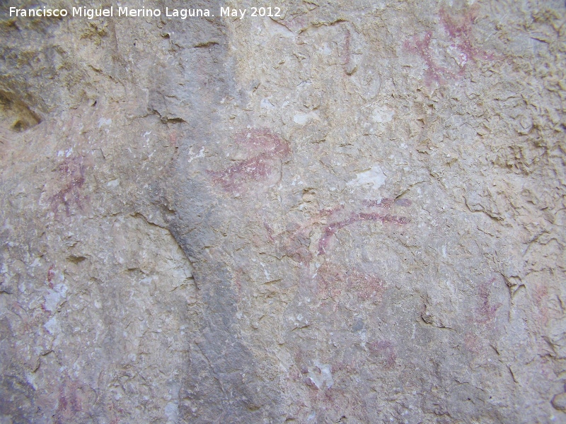 Pinturas rupestres de la Caada de la Corcuela - Pinturas rupestres de la Caada de la Corcuela. Antropomorfos y cabras