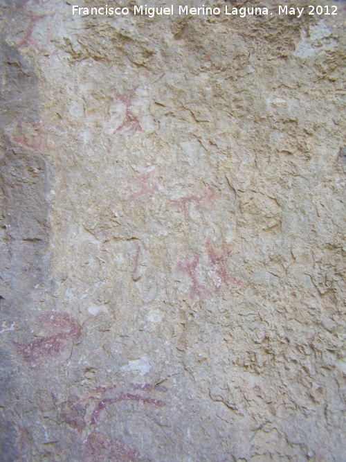 Pinturas rupestres de la Caada de la Corcuela - Pinturas rupestres de la Caada de la Corcuela. Antropomorfos acorralando a las cabras