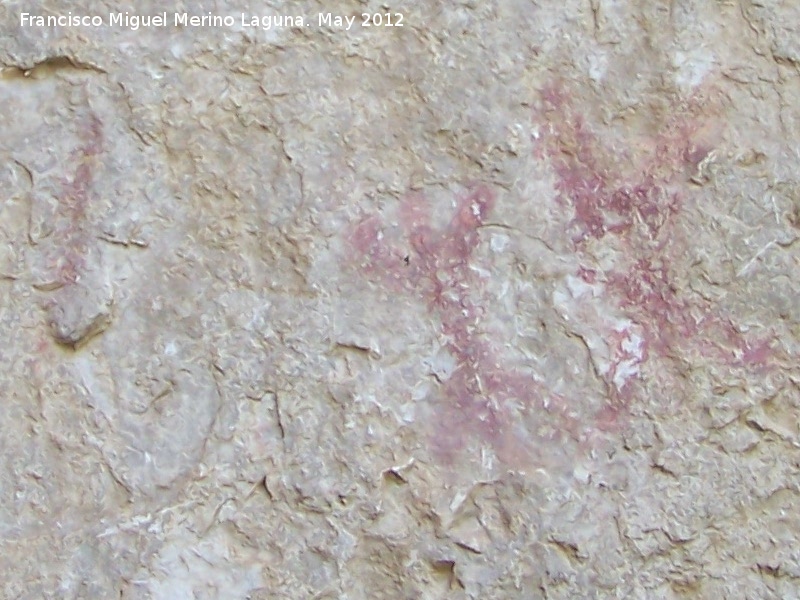 Pinturas rupestres de la Caada de la Corcuela - Pinturas rupestres de la Caada de la Corcuela. Barra y antropomorfos