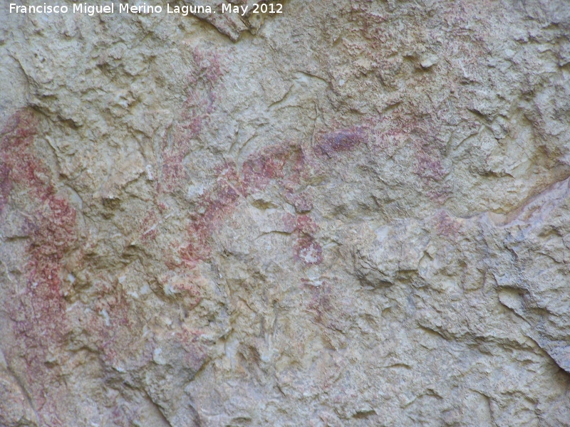 Pinturas rupestres de la Caada de la Corcuela - Pinturas rupestres de la Caada de la Corcuela. Cabra capturada