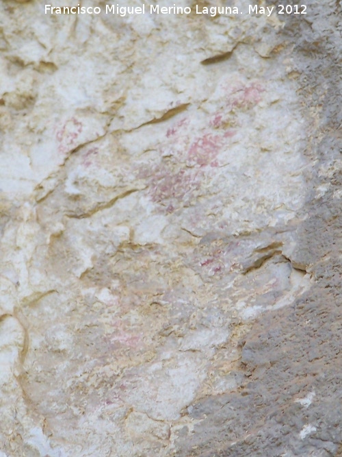 Pinturas rupestres de la Caada de la Corcuela - Pinturas rupestres de la Caada de la Corcuela. Antropomorfo arriba a la izquierda