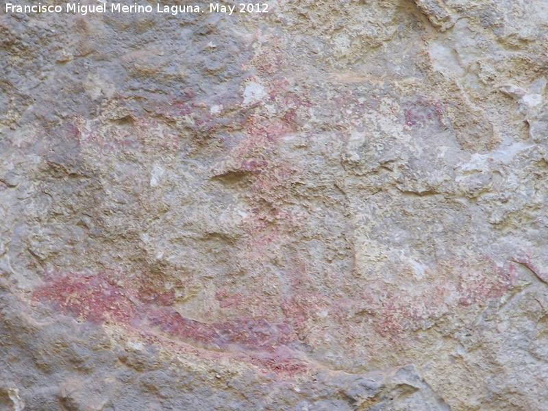 Pinturas rupestres de la Caada de la Corcuela - Pinturas rupestres de la Caada de la Corcuela. Antropomorfo con forma de ancla