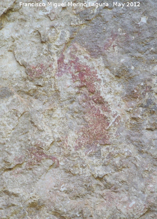 Pinturas rupestres de la Caada de la Corcuela - Pinturas rupestres de la Caada de la Corcuela. Antropomorfo H invertida