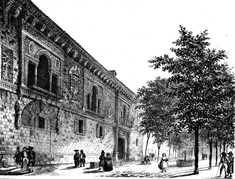 Ayuntamiento de Baeza - Ayuntamiento de Baeza. Dibujo de F. J. Parcerisa 1850