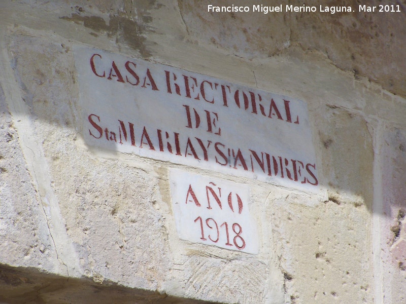 Casa Rectoral de Santa Mara y San Andrs - Casa Rectoral de Santa Mara y San Andrs. 