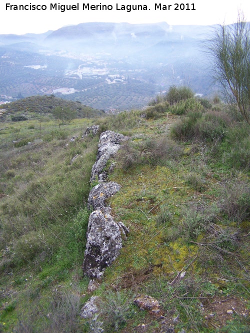 Oppidum del Cerro Algarrobo - Oppidum del Cerro Algarrobo. Al fondo Fuensanta