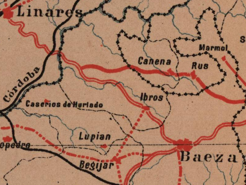 Historia de Baeza - Historia de Baeza. Mapa 1885