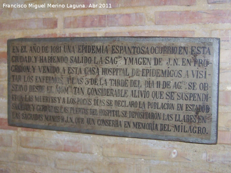 Hospital de Apestados - Hospital de Apestados. Milagro Ntro Padre Jess