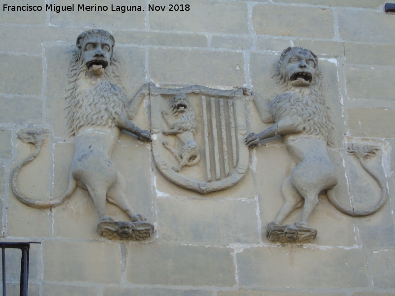 Palacio de los Salcedo - Palacio de los Salcedo. Escudo derecho con leones