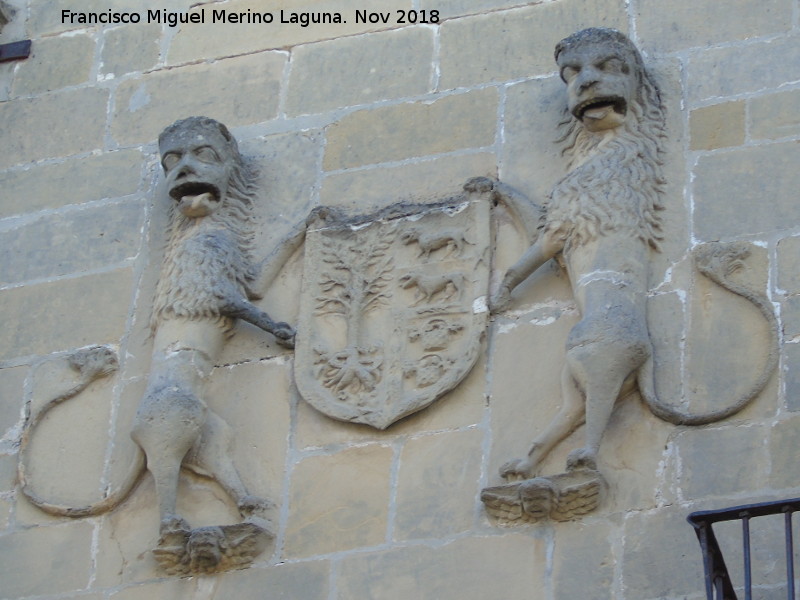 Palacio de los Salcedo - Palacio de los Salcedo. Escudo izquierdo con leones