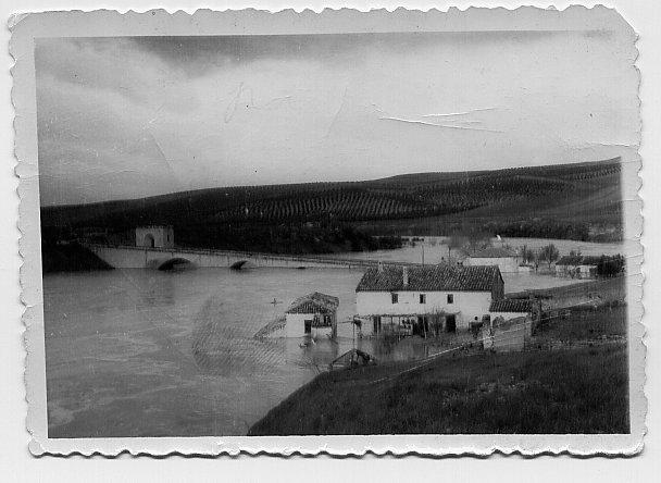 Puente del Obispo - Puente del Obispo. Riada del Guadalaquivir de 1963. Fotografa propiedad de D. Sebastian Rivera Leiva