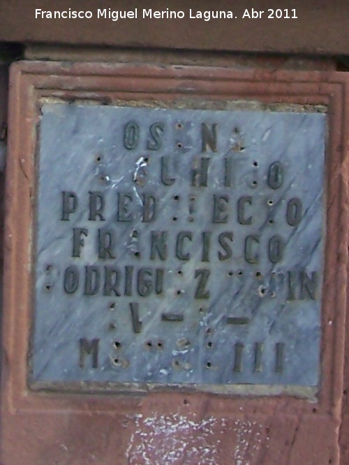 Monumento a Francisco Rodrguez Marn - Monumento a Francisco Rodrguez Marn. Placa