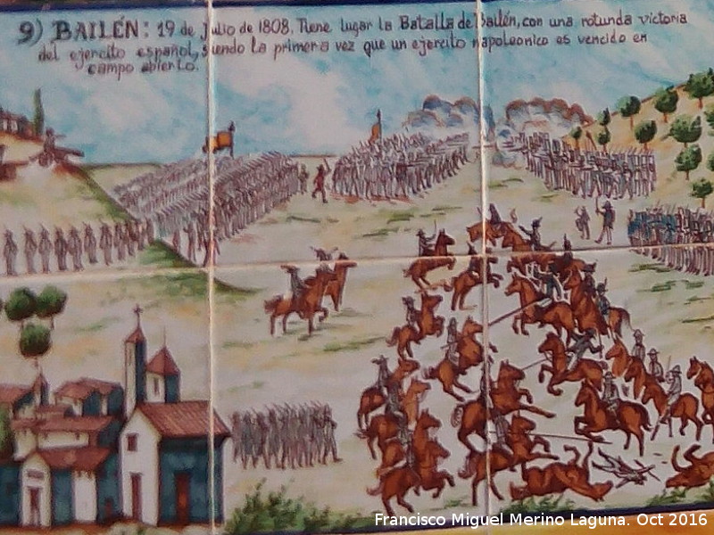 Historia de Bailn - Historia de Bailn. Azulejos en la Casa de Postas - Villanueva de la Reina