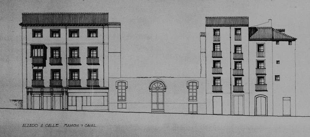 Calle Ramn y Cajal - Calle Ramn y Cajal. Alzado. IPCE 1978. Con los restos del Colegio de Mdicos