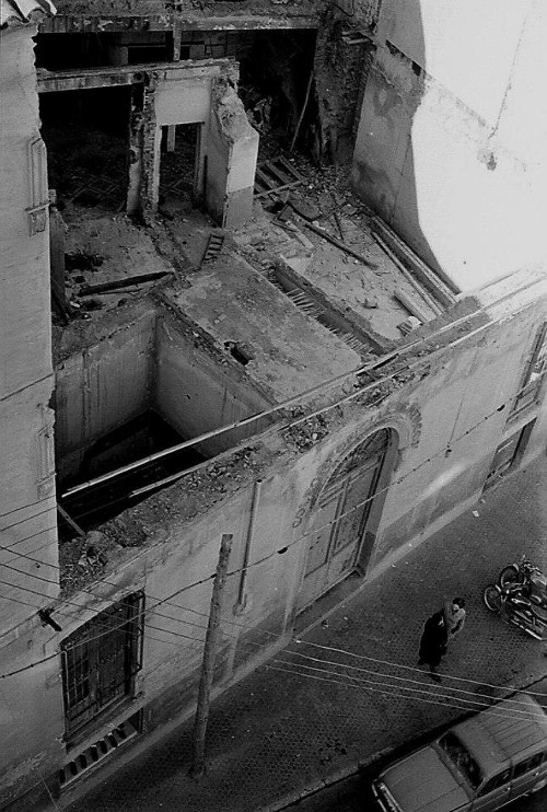 Calle Ramn y Cajal - Calle Ramn y Cajal. Foto antigua. Derribo del Colegio de Mdicos