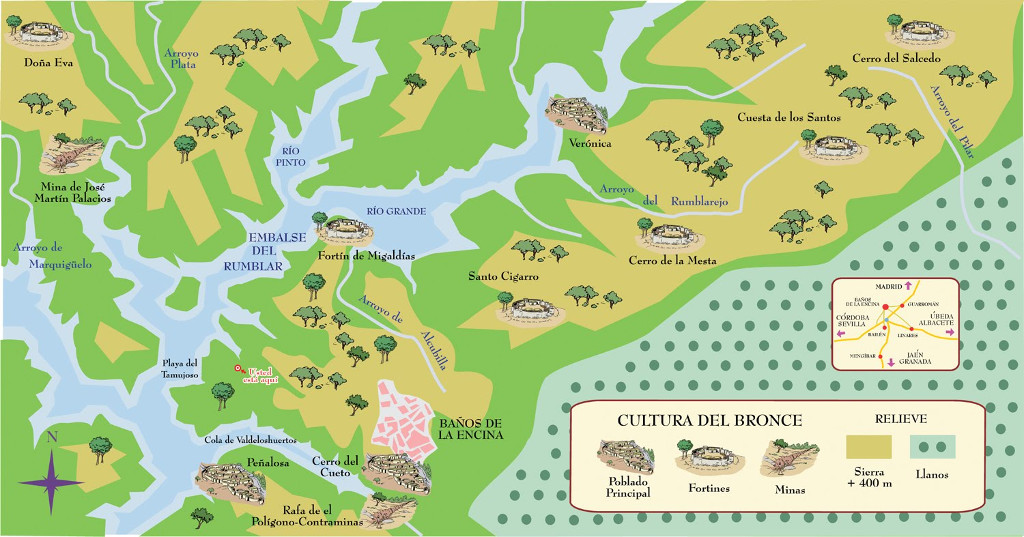 Historia de Baos de la Encina - Historia de Baos de la Encina. Mapa de la Cultura del Bronce