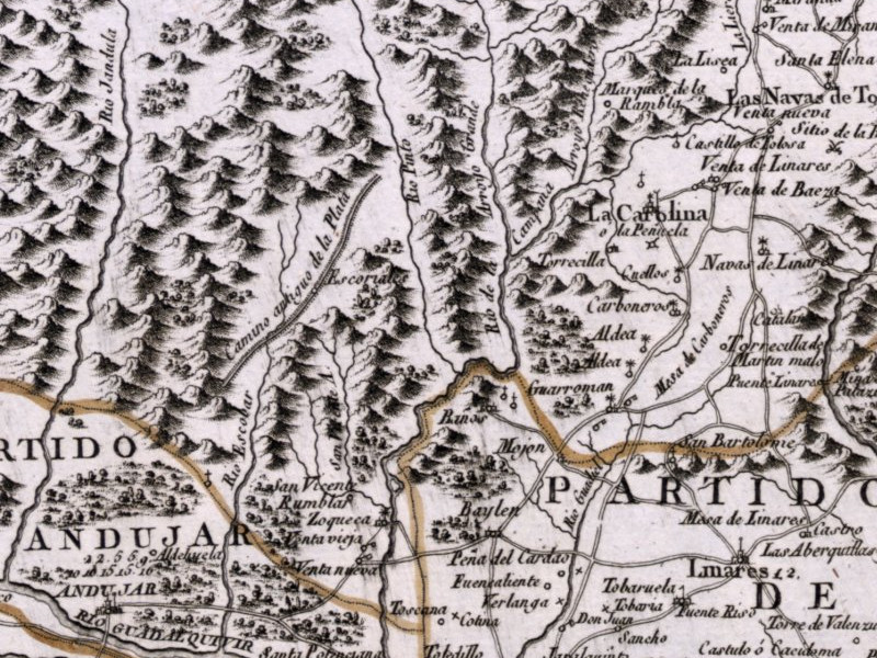 Historia de Baos de la Encina - Historia de Baos de la Encina. Mapa 1787