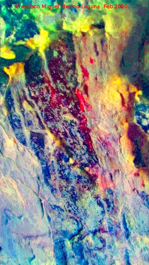 Pinturas rupestres de la Pe�a del Gorri�n V - Pinturas rupestres de la Pe�a del Gorri�n V. Tratada con Dstretch