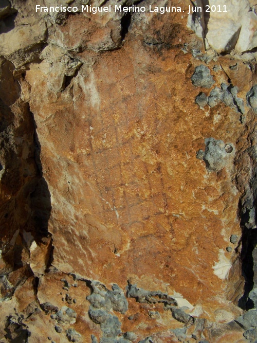 Pinturas rupestres de la Pea del Gorrin III - Pinturas rupestres de la Pea del Gorrin III. Figura reticulada