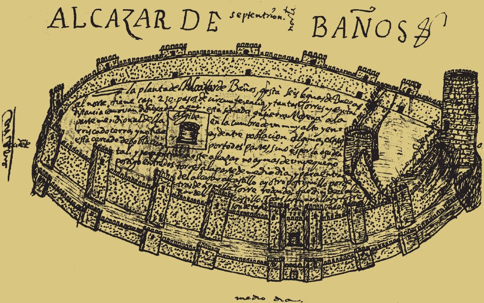Castillo de Baños de la Encina - Castillo de Baños de la Encina. Según Jimena Jurado, siglo XVII