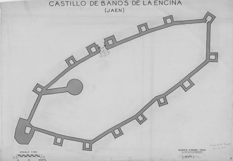 Castillo de Baños de la Encina - Castillo de Baños de la Encina. Plano. IPCE 1962