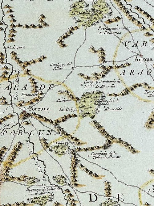 Fuente de Vlez - Fuente de Vlez. Mapa de 1735