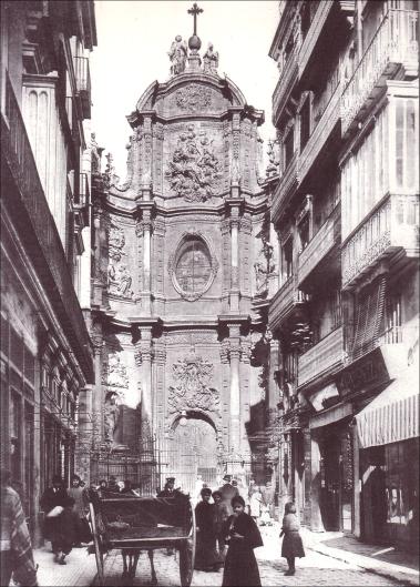 Catedral de Valencia. Puerta de los Hierros - Catedral de Valencia. Puerta de los Hierros. Desde la calle de Zaragoza (hacia 1900)