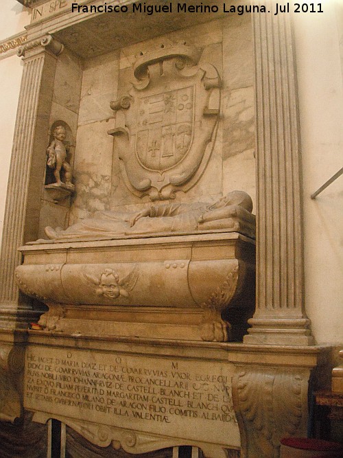 Catedral de Valencia. Capilla de San Sebastin - Catedral de Valencia. Capilla de San Sebastin. Sepulcro de doa Maria Diez de Covarrubias