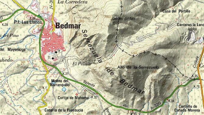 Serrezuela de Bedmar - Serrezuela de Bedmar. Mapa