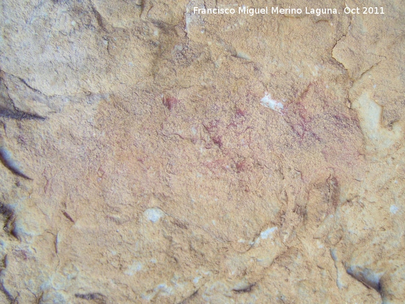 Pinturas rupestres de la Cara de la Pea - Pinturas rupestres de la Cara de la Pea. Posible zooformo de la derecha
