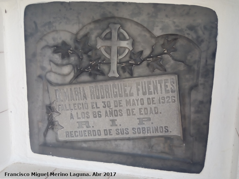 Cementerio de San Juan Bautista - Cementerio de San Juan Bautista. Lpida ms antigua