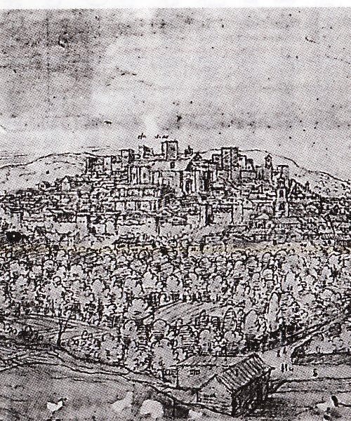 Historia de Antequera - Historia de Antequera. Grabado de Van der Wyngaerde siglo XVI
