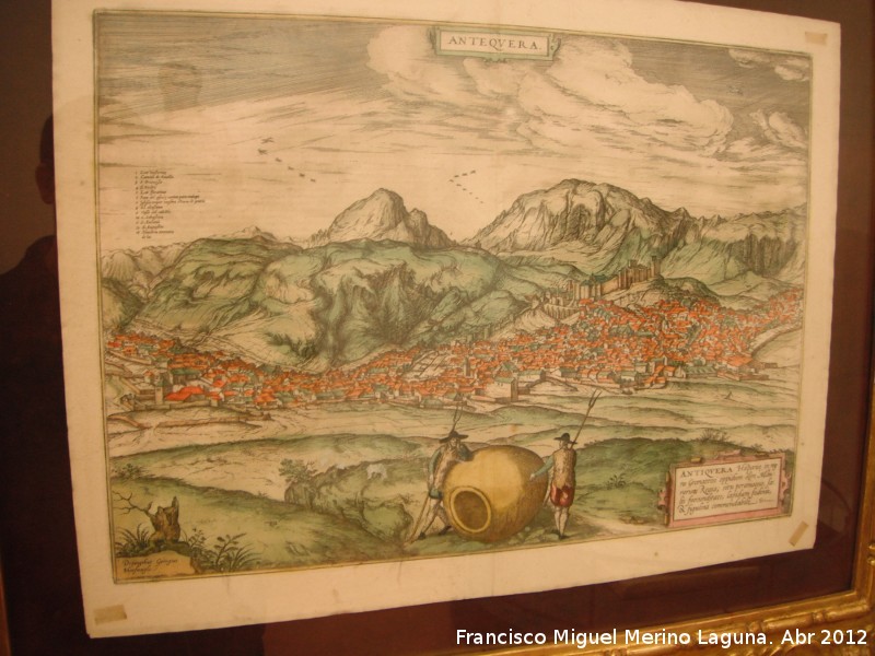 Historia de Antequera - Historia de Antequera. Dibujo de Antequera 1572 de Georg Hoefnagel. Museo Municipal