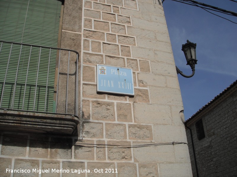 Plaza Juan XXIII - Plaza Juan XXIII. Placa