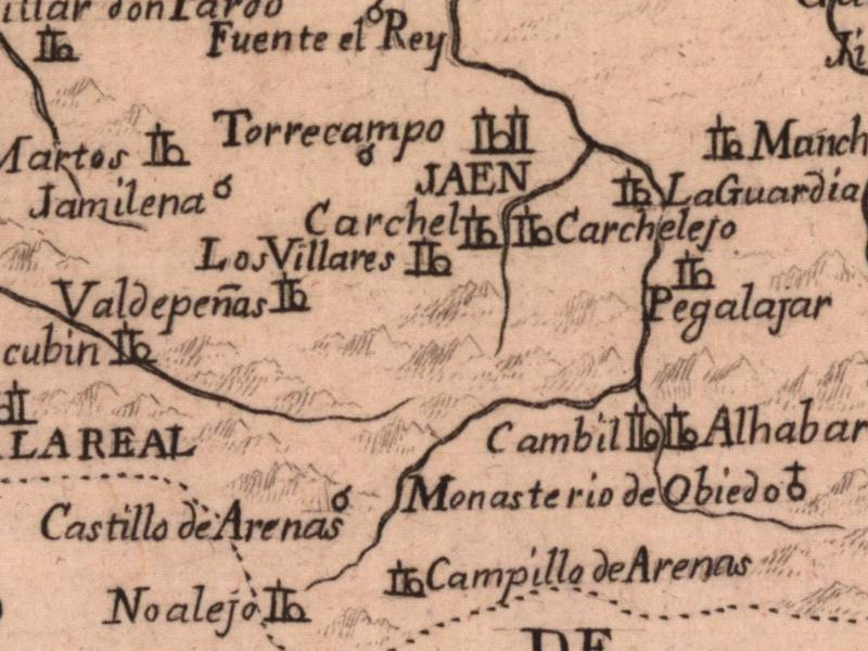 Castillo de Cambil - Castillo de Cambil. Mapa 1788