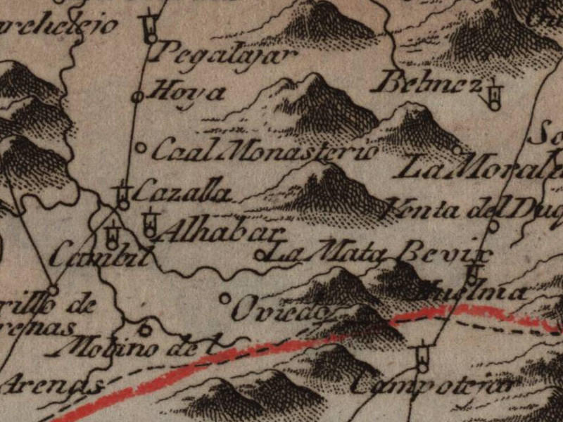 Castillo de Cambil - Castillo de Cambil. Mapa 1799