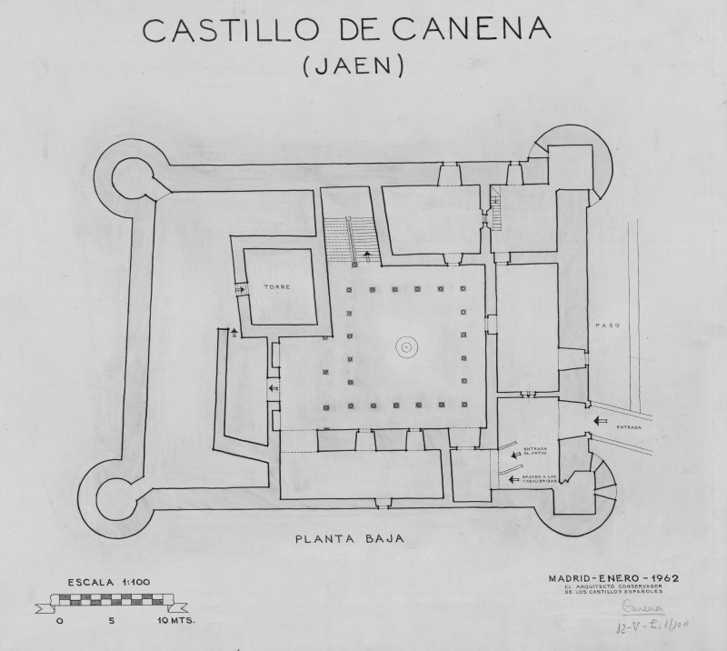 Castillo de Canena - Castillo de Canena. Plano planta baja. IPCE 1962
