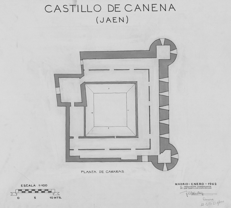 Castillo de Canena - Castillo de Canena. Plano planta cmaras. IPCE 1962