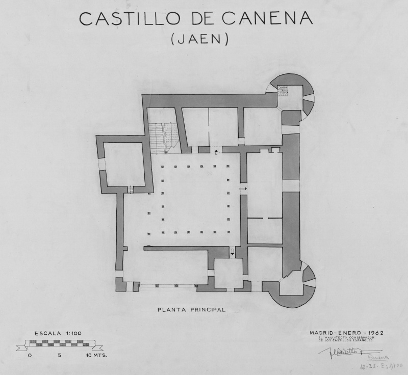 Castillo de Canena - Castillo de Canena. Plano planta principal. IPCE 1962