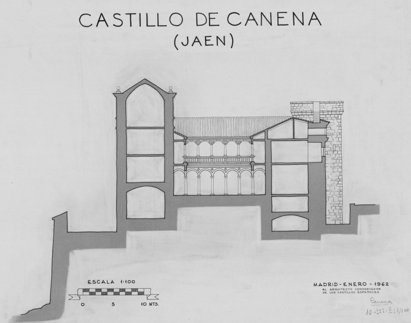 Castillo de Canena - Castillo de Canena. Plano seccin. IPCE 1962