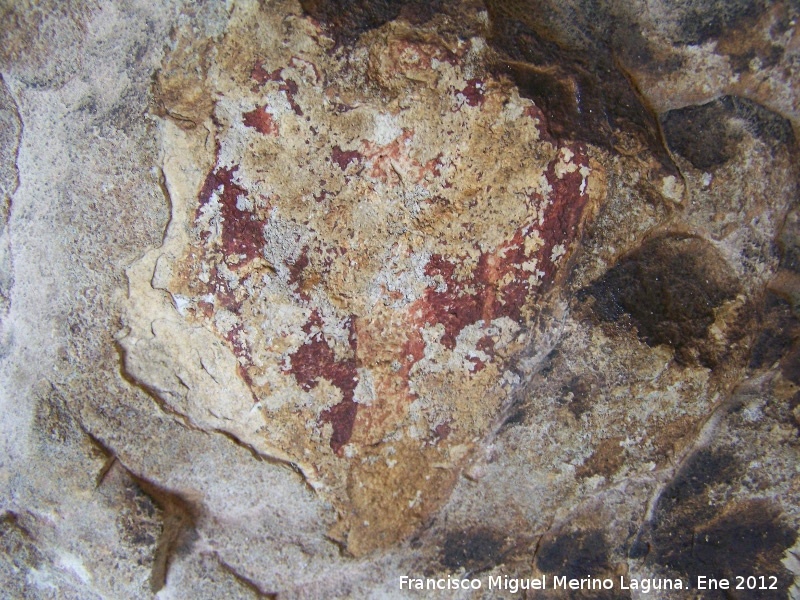 Pinturas rupestres de la Cueva del Contadero - Pinturas rupestres de la Cueva del Contadero. Color rojo oscuro