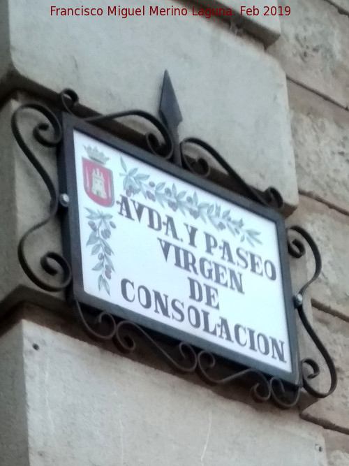Avenida Virgen de la Consolacin - Avenida Virgen de la Consolacin. Placa