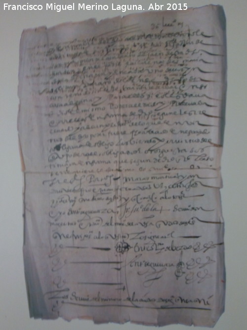 San Juan de la Cruz - San Juan de la Cruz. Poder notarial otorgado por fray Juan de la Cruz en 1588. Archivo Histrico de Jan