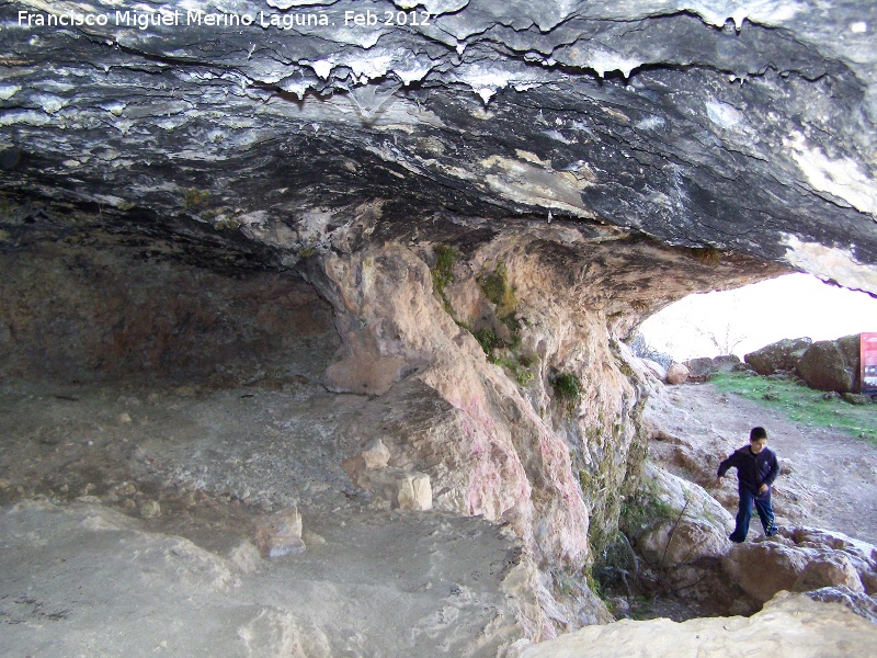 Santuario ibrico de la Cueva de la Lobera - Santuario ibrico de la Cueva de la Lobera. Cueva y el pozo a su entrada