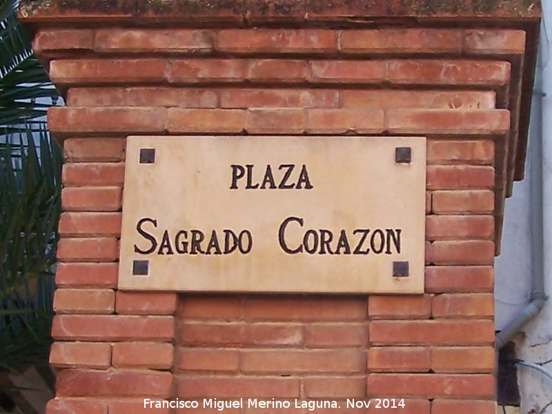 Plaza Sagrado Corazn - Plaza Sagrado Corazn. Placa