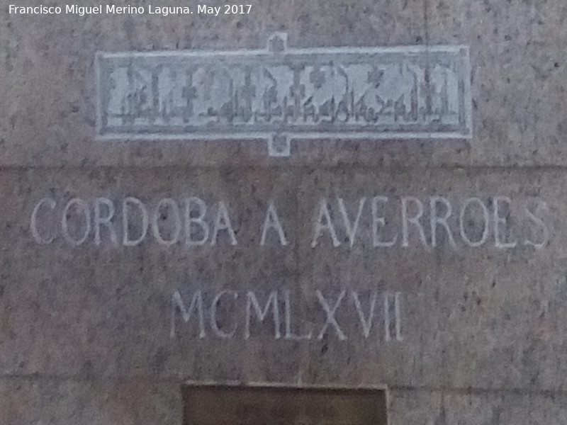 Monumento a Averroes - Monumento a Averroes. Inscripcin