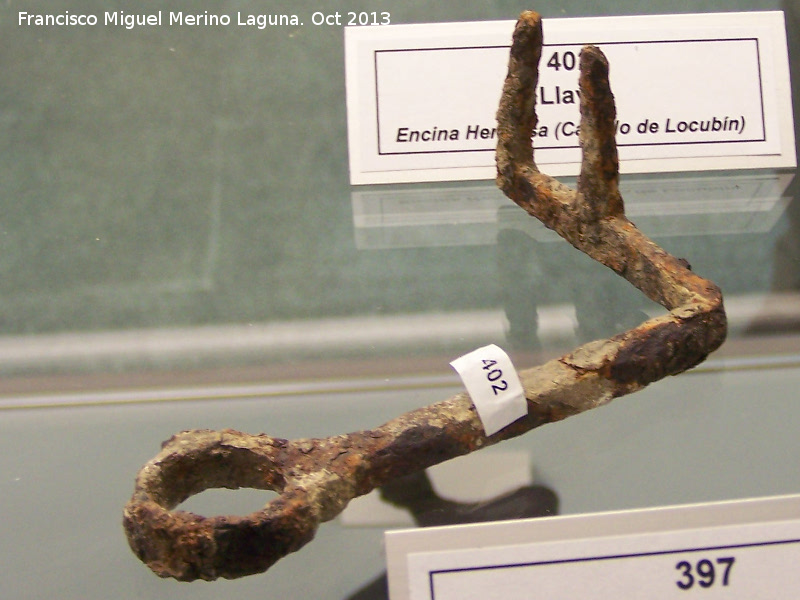 Oppidum de Encina Hermosa - Oppidum de Encina Hermosa. Llave romana. Museo San Antonio de Padua - Martos