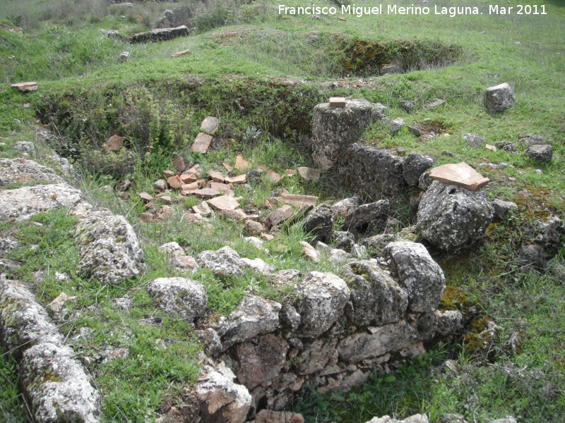 Oppidum de Encina Hermosa - Oppidum de Encina Hermosa. Habitculo con sus tgolas